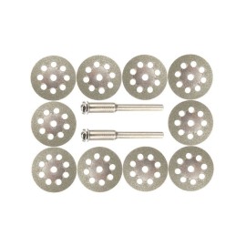 10 Discos Diamantados 22mm Dremel Micro Retifica 12 Peas