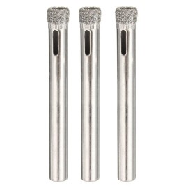 Kit 3 Broca Diamantada 6mm Fura Vidro Garrafas Granito Pedra